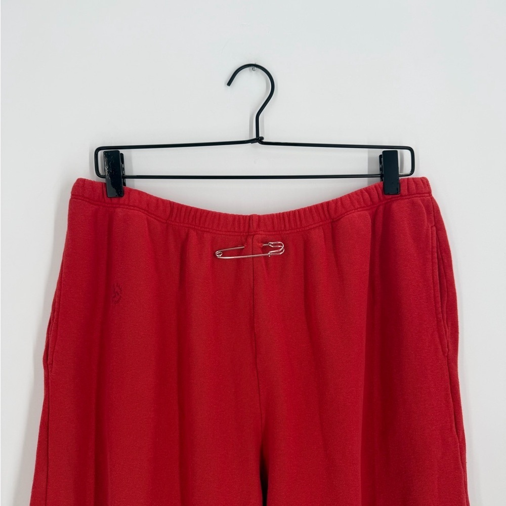 Sami Miro Vintage Safety Pin Organic Cotton French Terry Sweatpants In Red